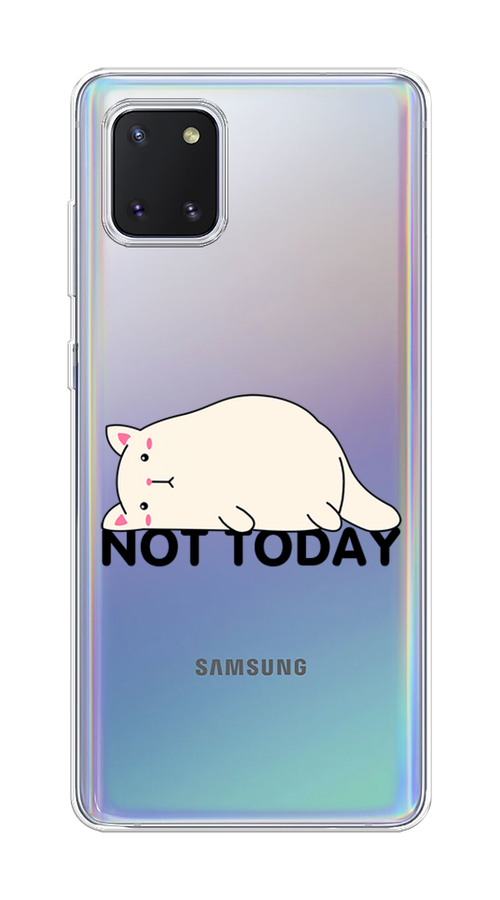 

Чехол на Samsung Galaxy Note 10 Lite "Cat not today", Белый;розовый;черный, 29150-1