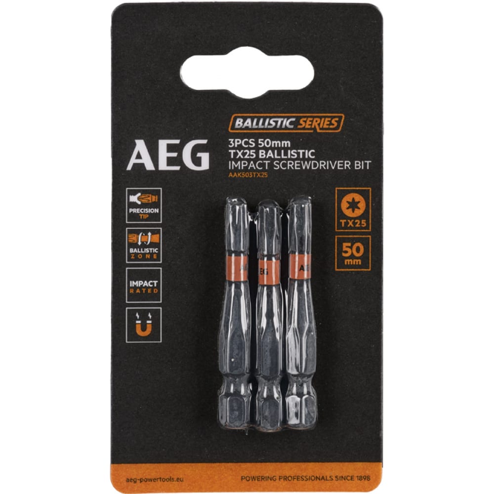 

Биты ударные AAK503TX25 (3 шт; TX25; 50 мм) AEG 4932479188