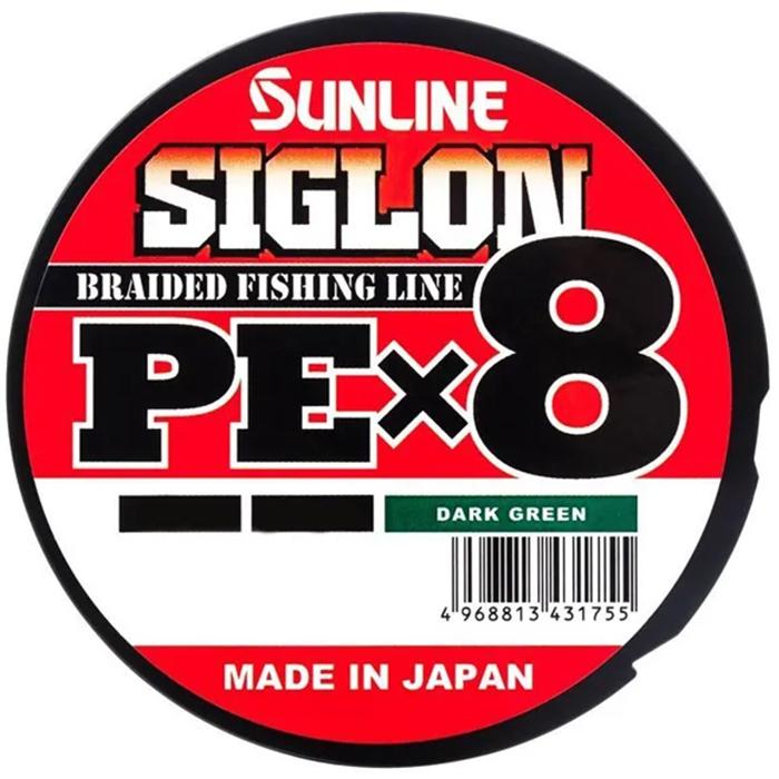 

Леска плетеная SunLine Siglon X8 0,132 мм, 150 м, 4,5 кг, dark green, Зеленый, SIGLON