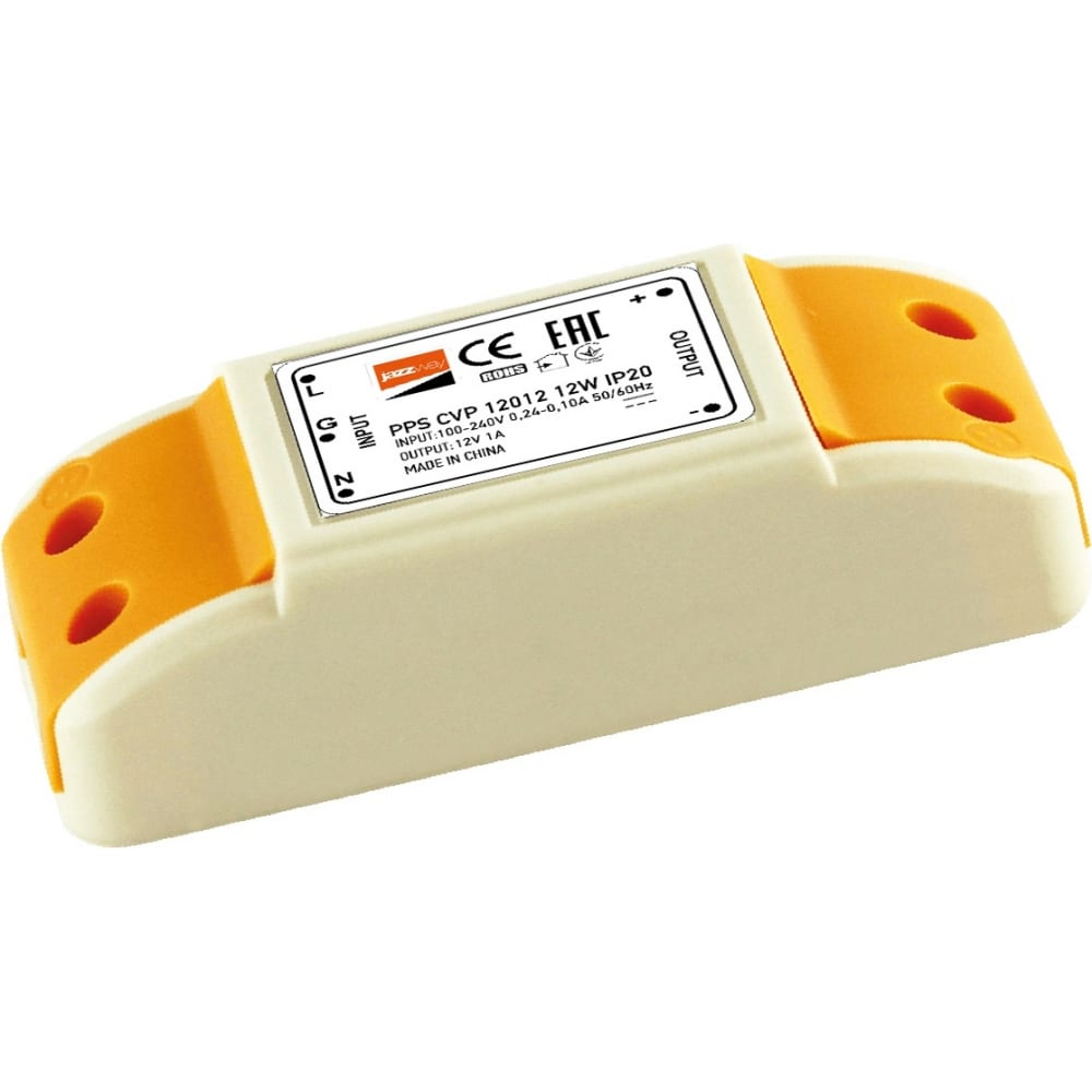 

Блок питания Jazzway PPS CVP 12012 IP20 12w пластик 1032447, Оранжевый
