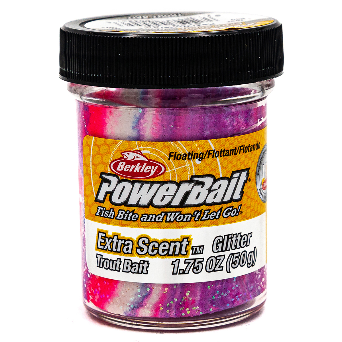 фото Форелевая паста berkley powerbait extra scent glitter 50 гр trout bait, сине-красно-белый