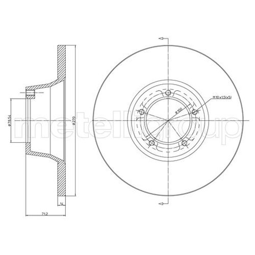 фото Тормозной диск передний metelli 230162 для ford transit