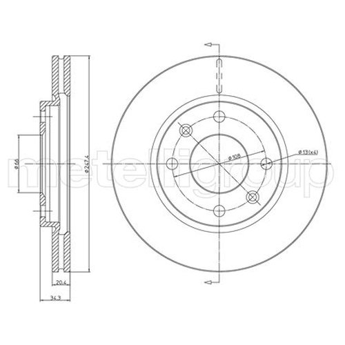 

Тормозной диск передний Metelli 230238