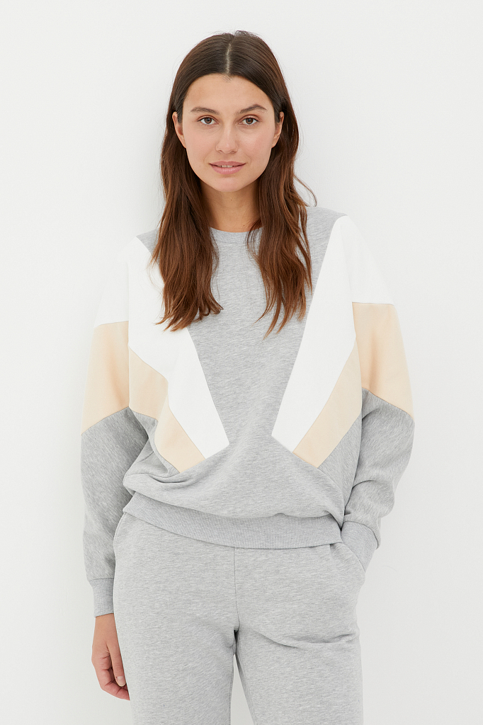 

Свитшот женский Finn Flare FWB11098 серый S, FWB11098