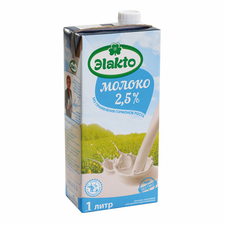 Молоко 2,5% ультрапастеризованное 1 л Элакто БЗМЖ
