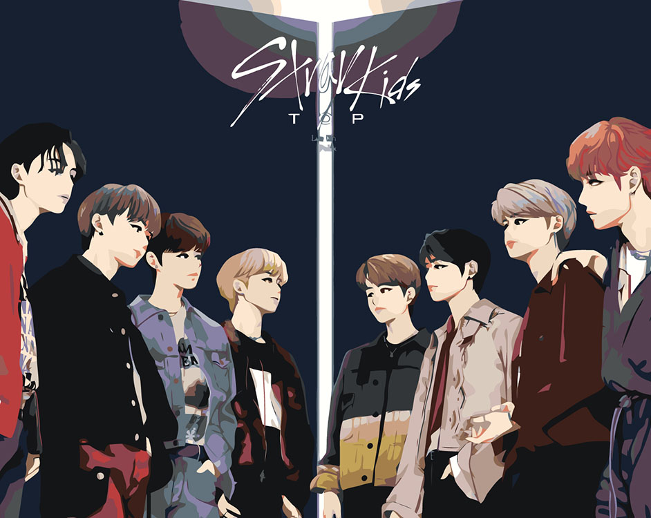 

Картина по номерам Цветное Stray Kids Стрей Кидс KPOP кпоп Аниме