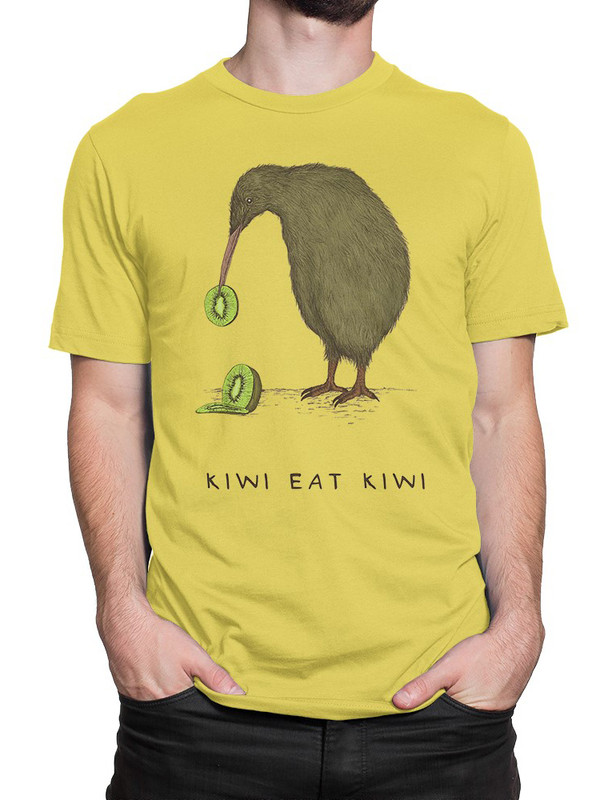 

Футболка мужская DreamShirts Studio Киви ест киви / Птичка и фрукт / желтая L, Желтый, Киви ест киви / Птичка и фрукт /