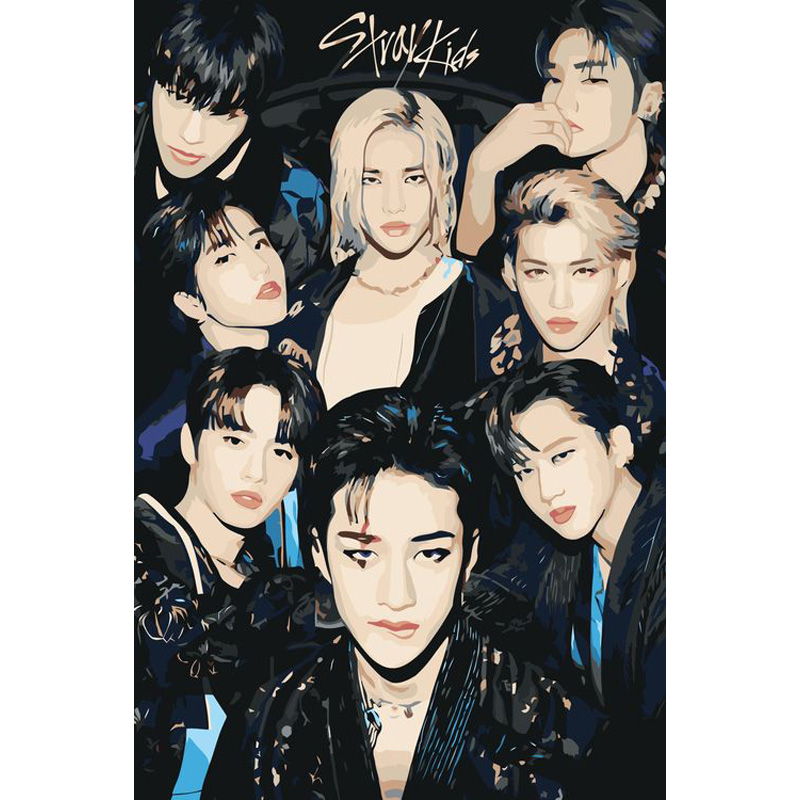 

Картина по номерам Цветное Stray Kids Стрей Кидс Группа 6
