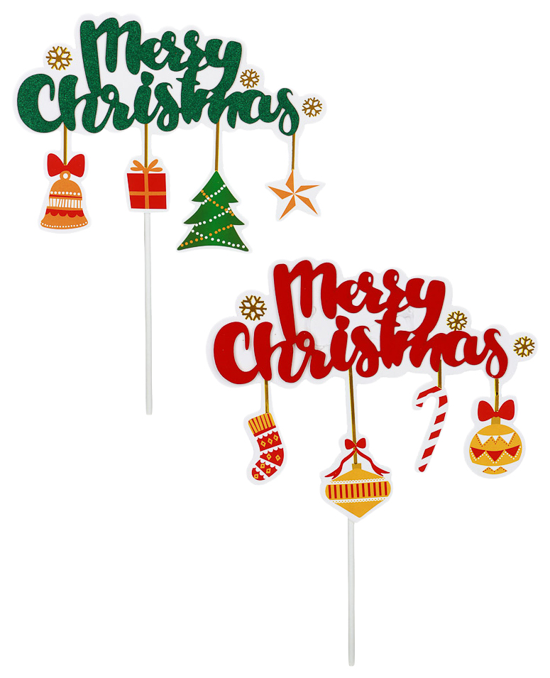 СНОУ БУМ Декор для праздничного стола MERRY CHRISTMAS, бумага, 2 цвета