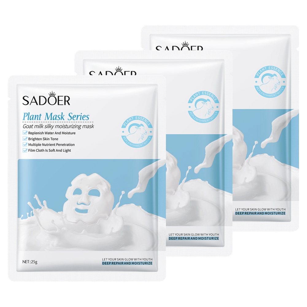 Тканевая маска для лица Sadoer Увлажняющая с протеинами козьего молока 3 шт технологическое оборудование переработки молока учебник для спо