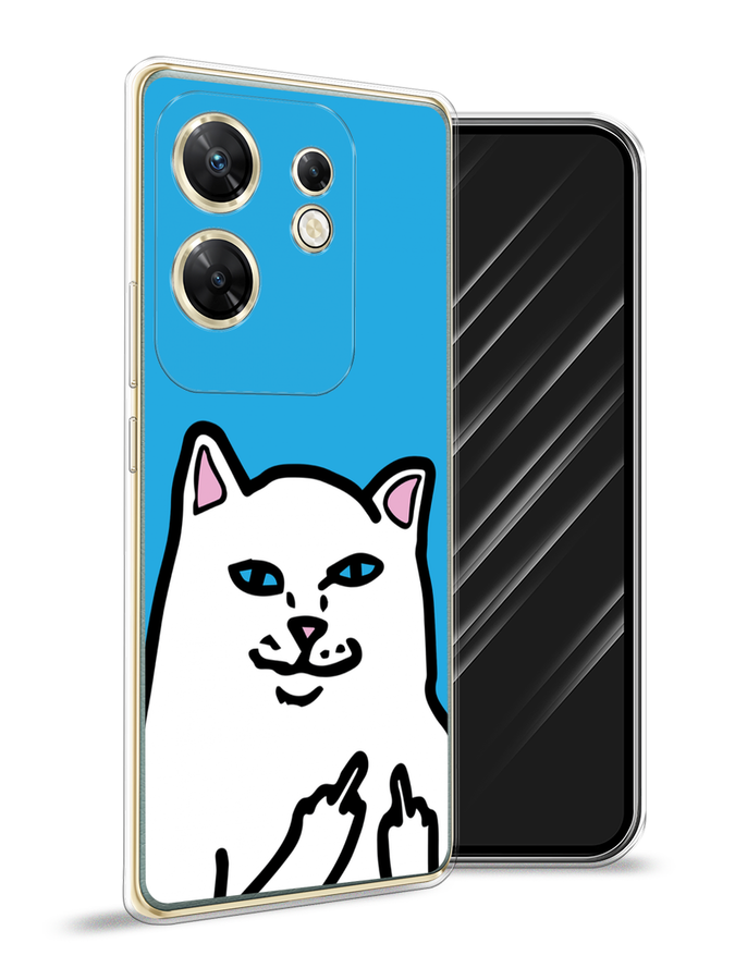 

Чехол Awog на Infinix Zero 30 4G "Кот жесть", Белый;голубой;черный, 3105050-1