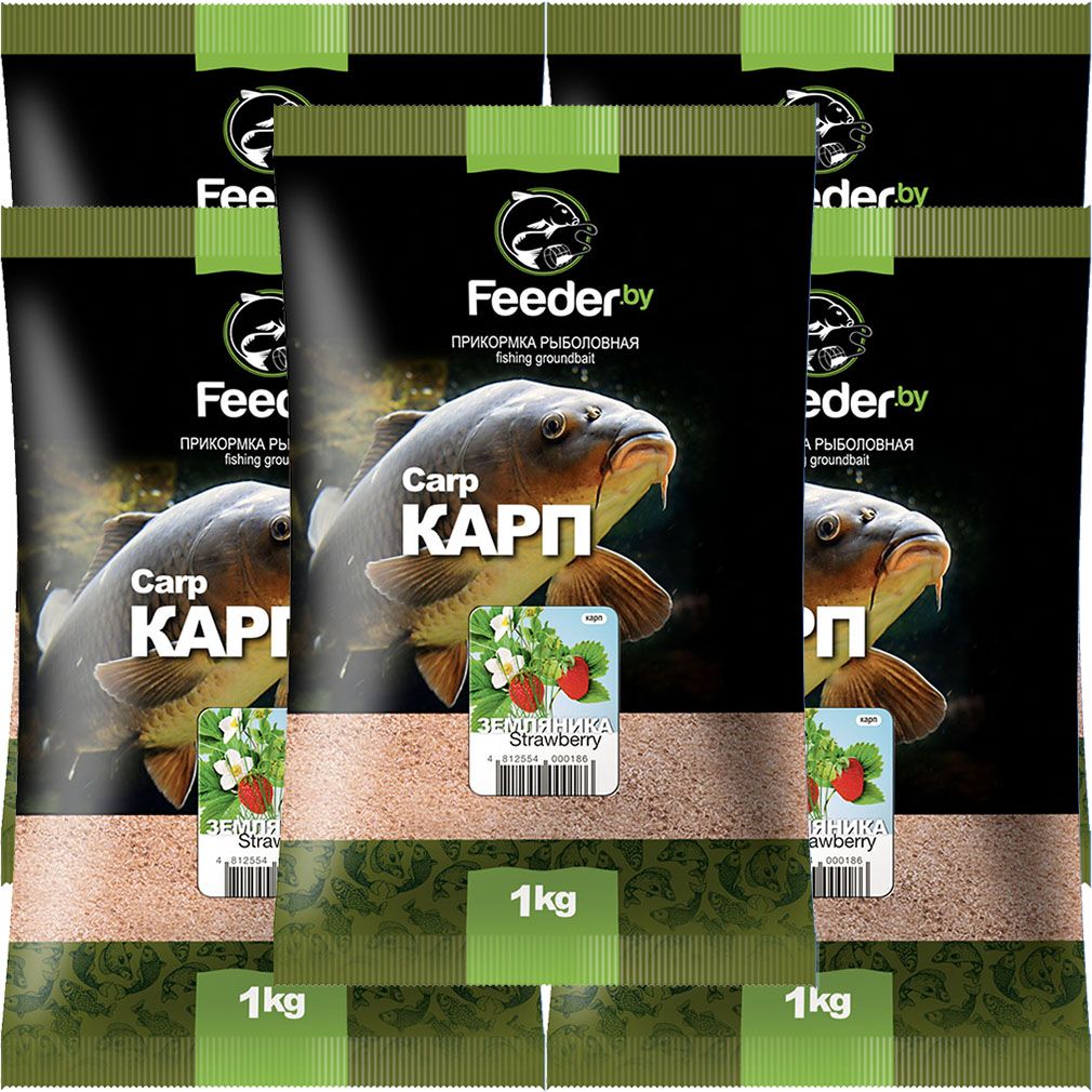 

Прикормка Feeder.by Original Carp Strawberry 5 упаковок, Разноцветный, Original