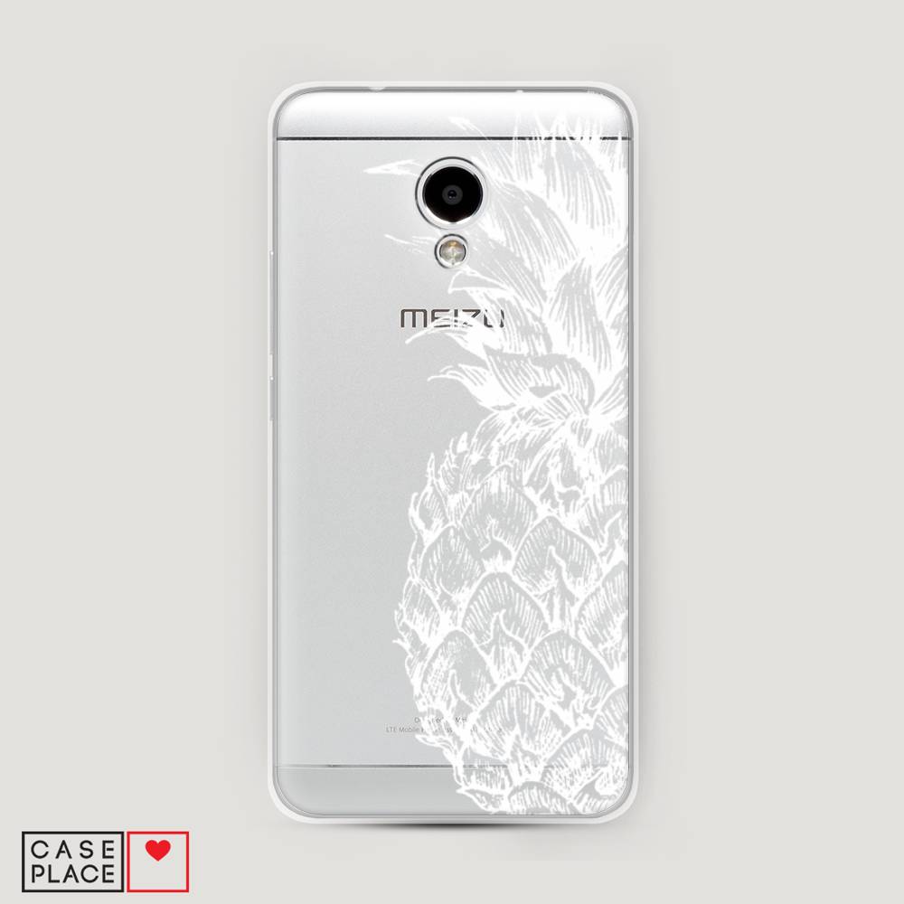 

Чехол Awog на Meizu M5S "Ананас графика белая", Белый, 72250-10