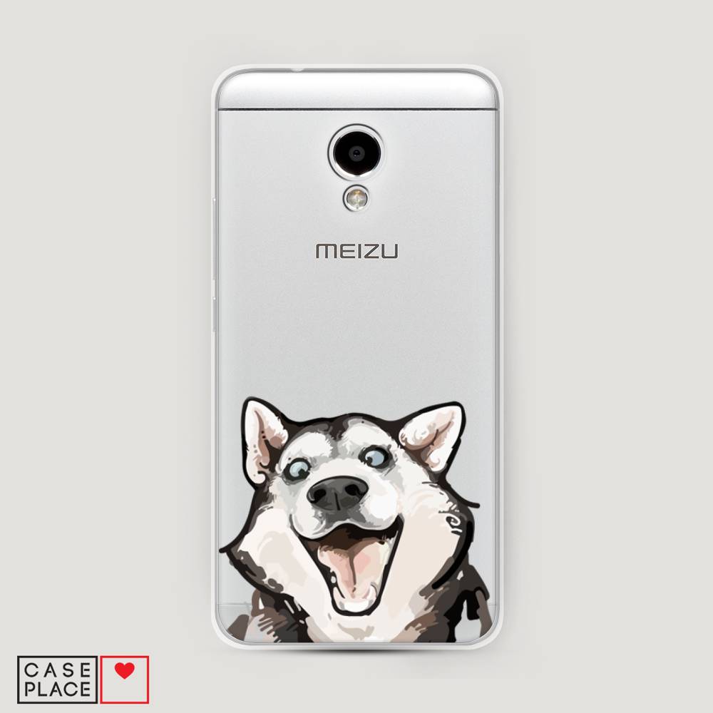 

Чехол Awog на Meizu M5S "Радостный хаски", Белый;голубой;черный, 72250-1
