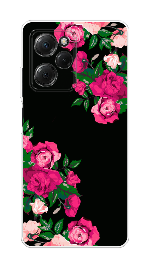 

Чехол Homey на Poco X5 Pro 5G "Розы фуксия", Черный;розовый;зеленый, 318050-1