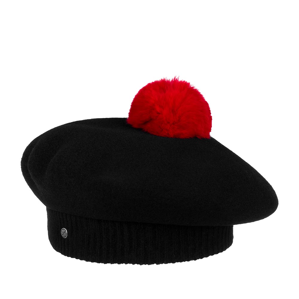 

Берет LAULHERE арт. PETIT POMPON (черный / красный), размер ONE, PETIT POMPON