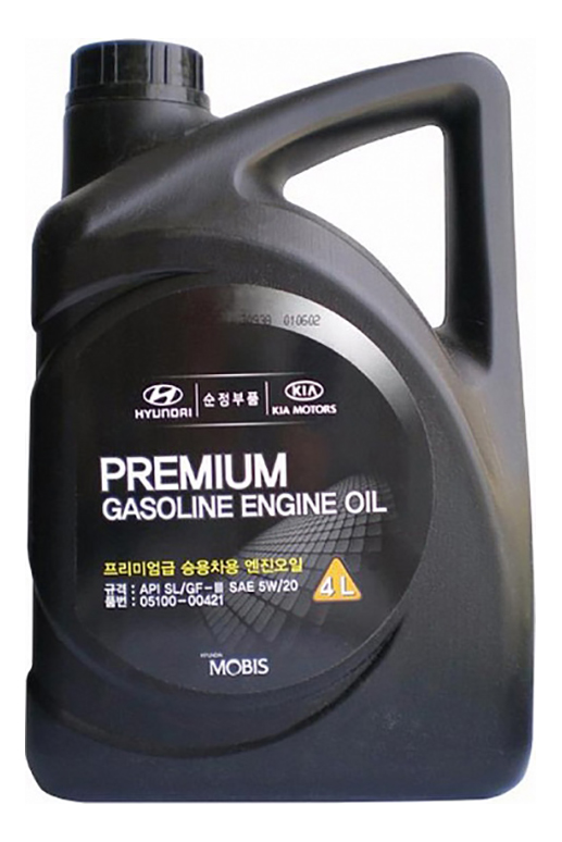 Моторное масло HYUNDAI/KIA Premium Gasoline 5W-20 полусинтетическое 4 л 05100-00421