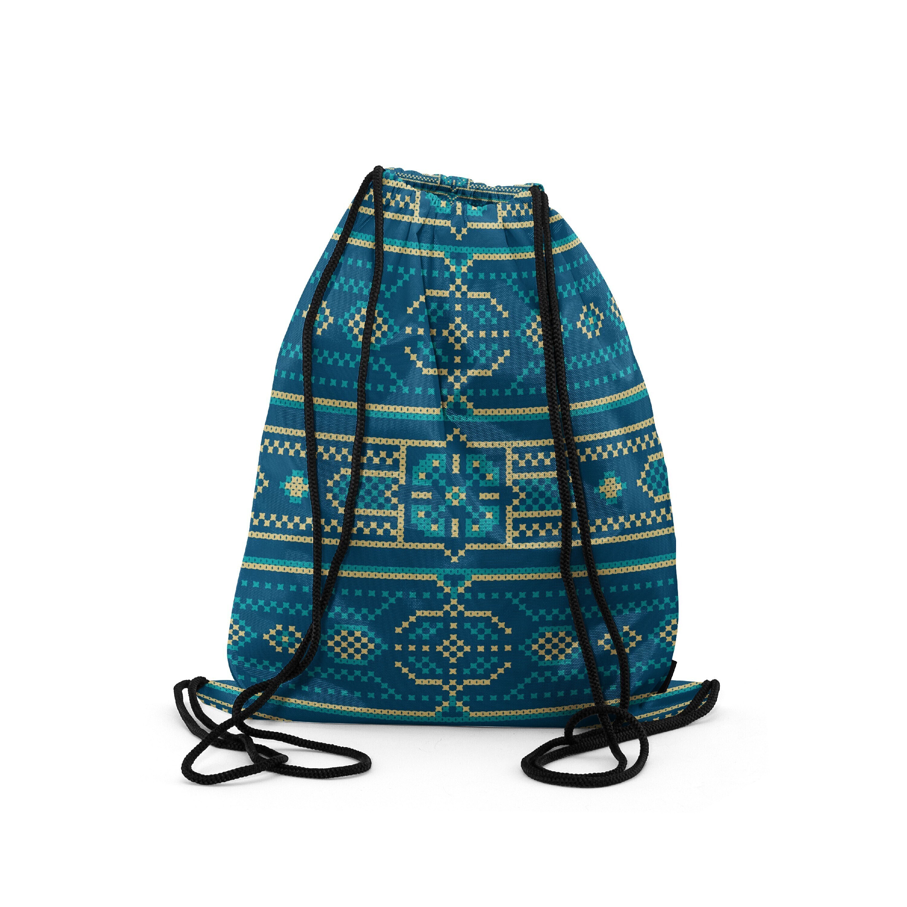 

Мешок-рюкзак для сменной обуви Burnettie EthnicPattern06, Бирюзовый
