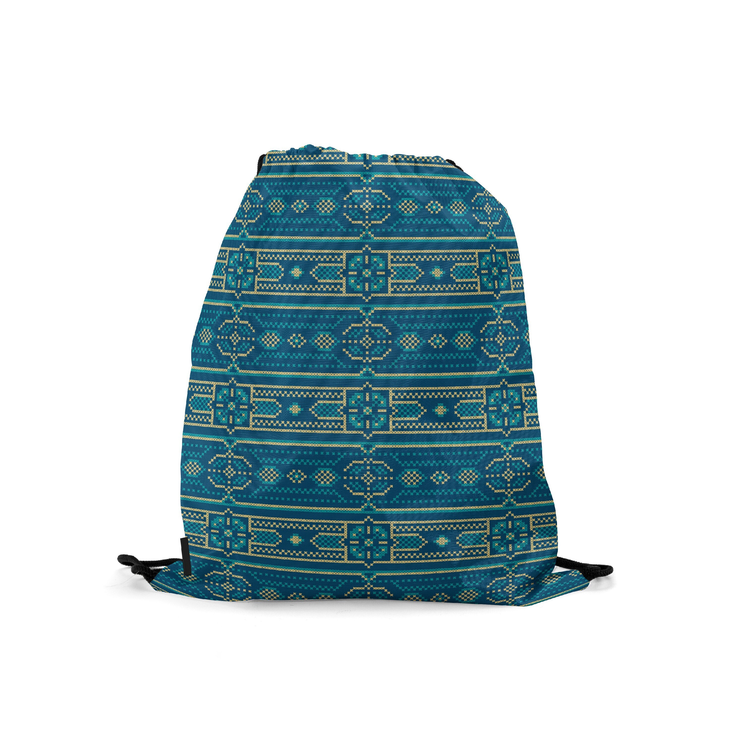 

Мешок-рюкзак для сменной обуви Burnettie EthnicPattern06Big, Бирюзовый