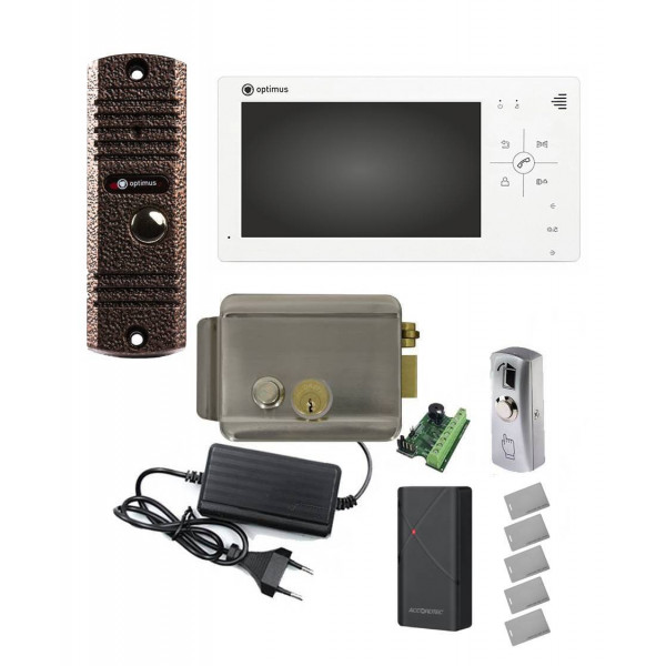 Комплект СКУД с домофоном 7 дюймов электромеханическим замком и картами доступа набор для гадания с картами таро