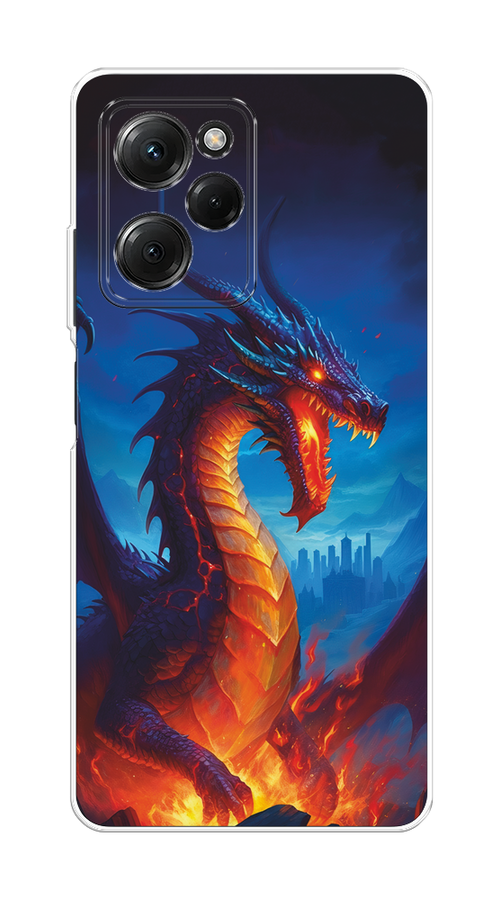 

Чехол Homey на Poco X5 Pro 5G "Дракон над лавой", Оранжевый;коричневый;синий, 318050-1