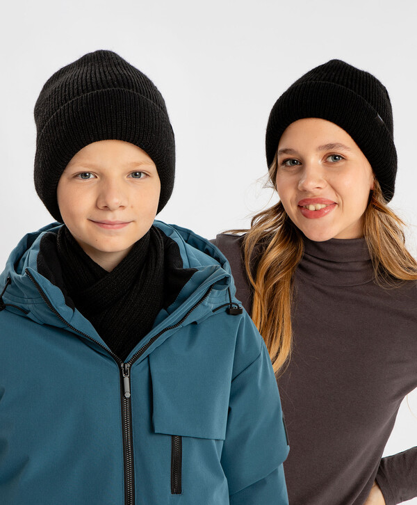 

Шапка вязаная утепленная черная детская Button Blue, 56, 224BBBJX7306, Черный, 224BBBJX7306