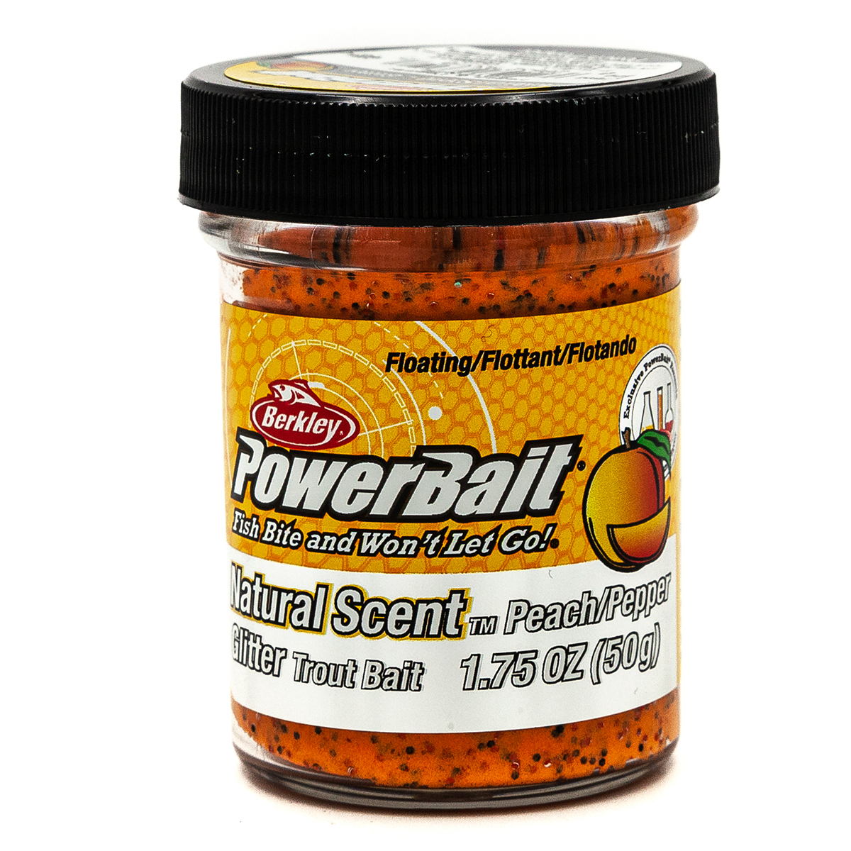 

Форелевая паста Berkley PowerBait Natural Scent Glitter 50 гр Персик, Персик блестки, Оранжевый, PowerBait Natural Scent