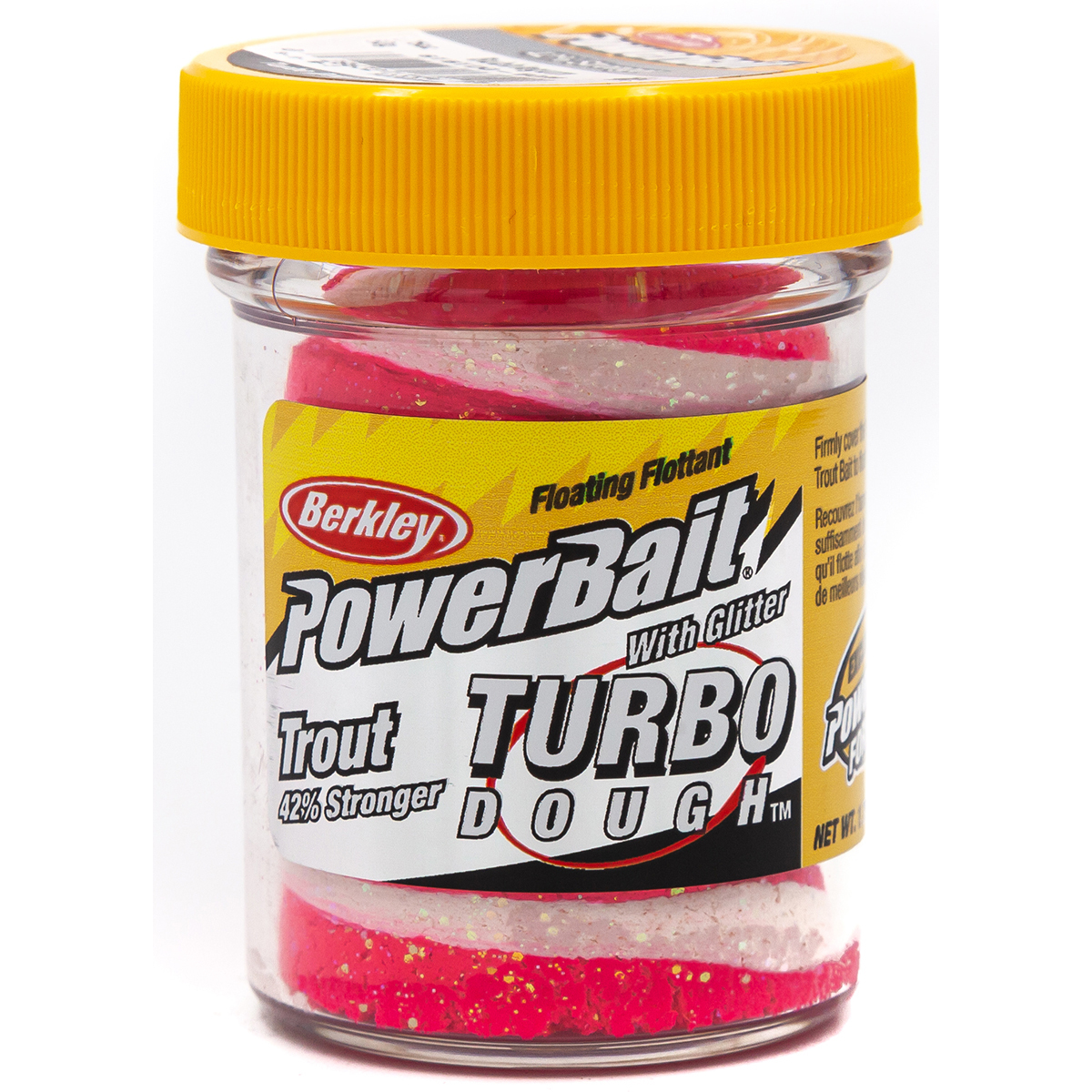 фото Форелевая паста berkley powerbait turbo dough 50 гр, 42% stronger, bubble gum с блёстками