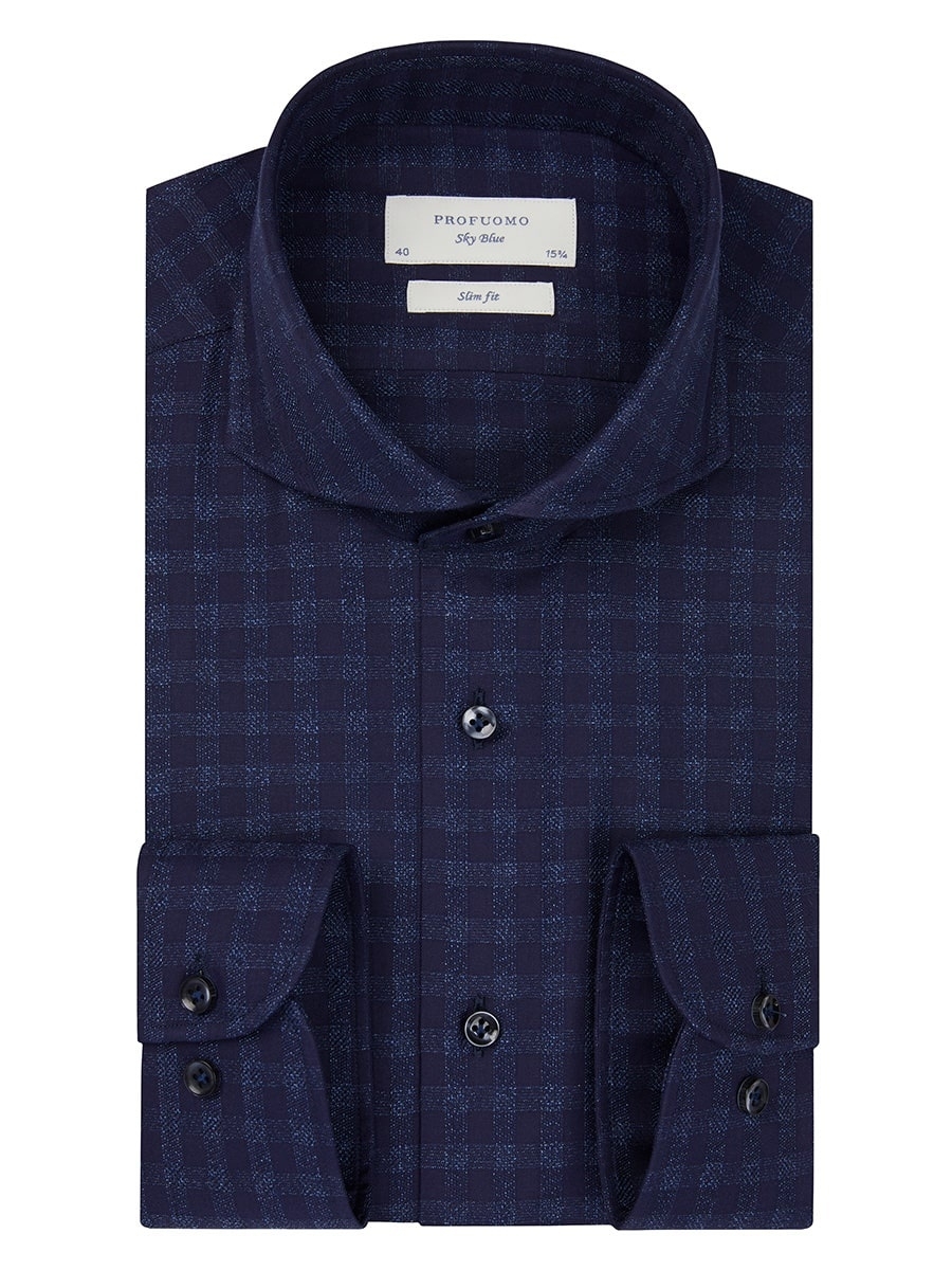 

Рубашка мужская PROFUOMO PPQH3C1044 синяя 52 DE; 56 EU; 5XL, PPQH3C1044