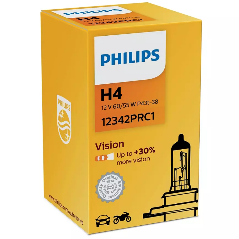 

Комплект галогенных ламп Philips H4 Vision, 12342PRC1, 2шт