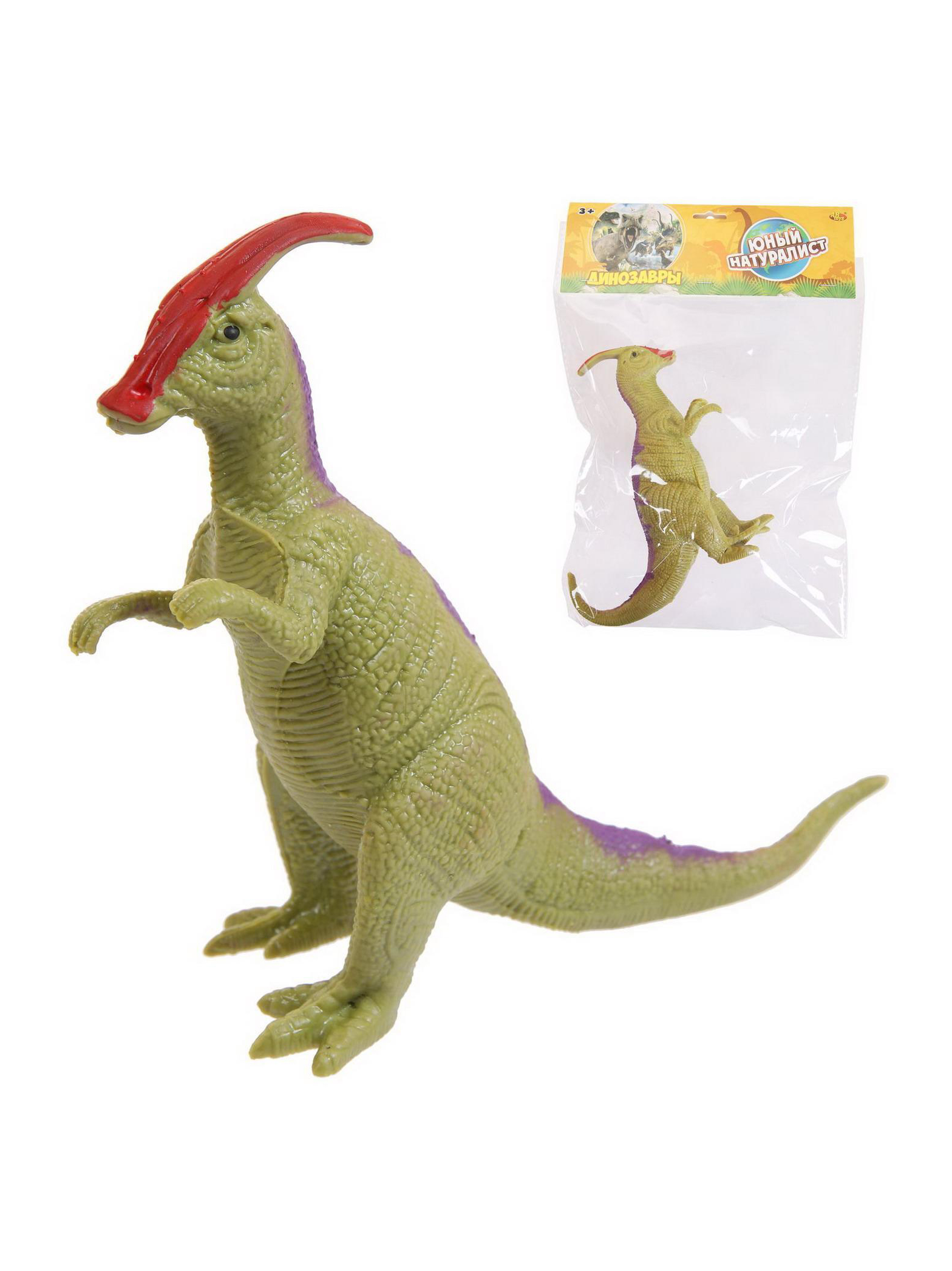 Фигурка Abtoys Юный натуралист: Динозавры Паразауролоф резиновая в пакете PT-01692