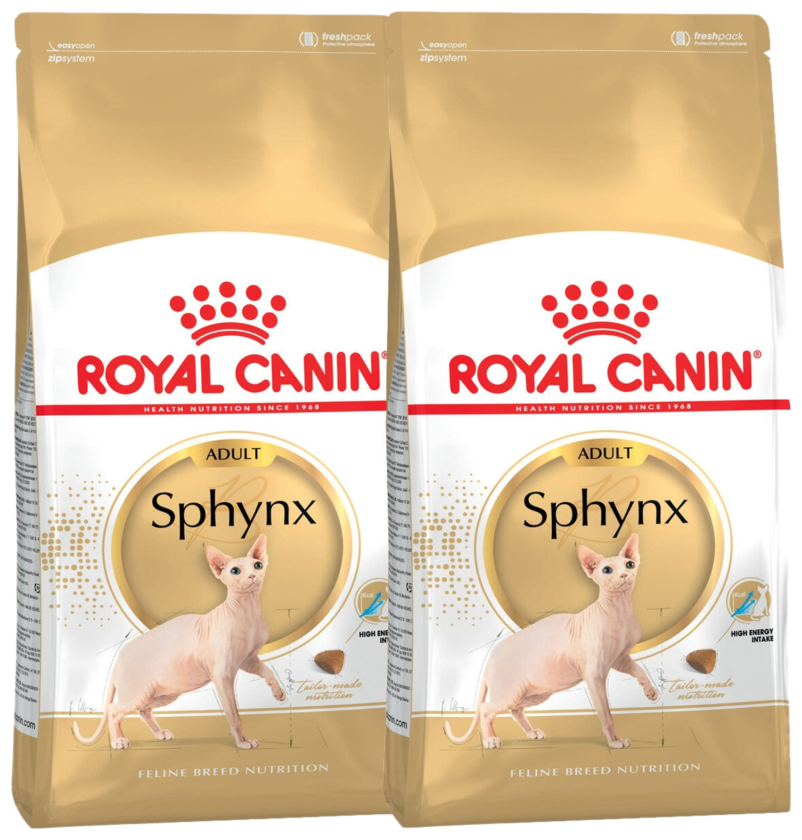 

Сухой корм для кошек ROYAL CANIN SPHYNX ADULT для взрослых сфинксов, 2шт по 0,4кг