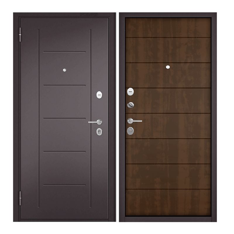 фото Дверь входная для квартиры torex family optima 960х2050, левый, коричневый torex стальные двери