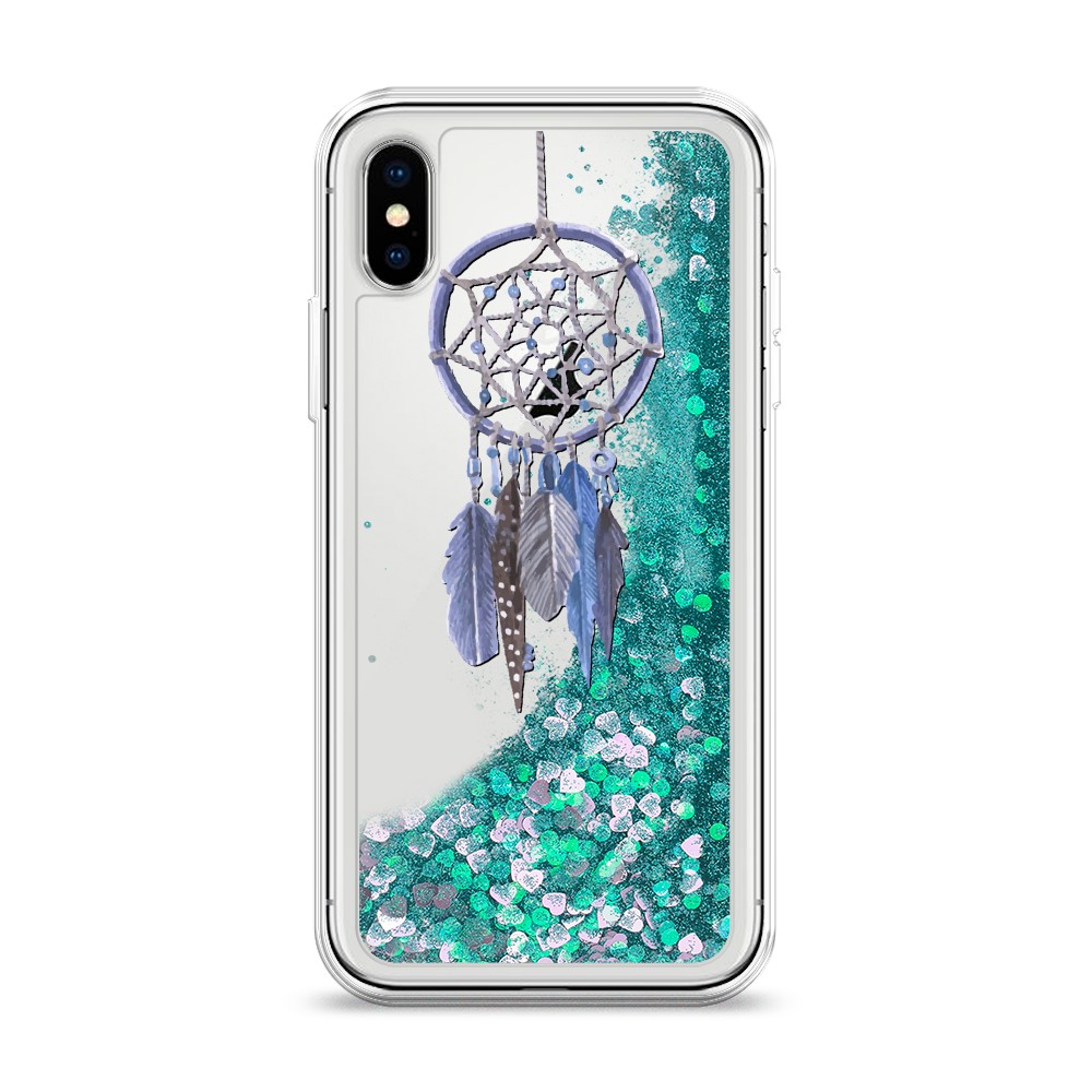

Жидкий чехол с блестками "Синий ловец снов акварель" на Apple iPhone X (10), 11095-1