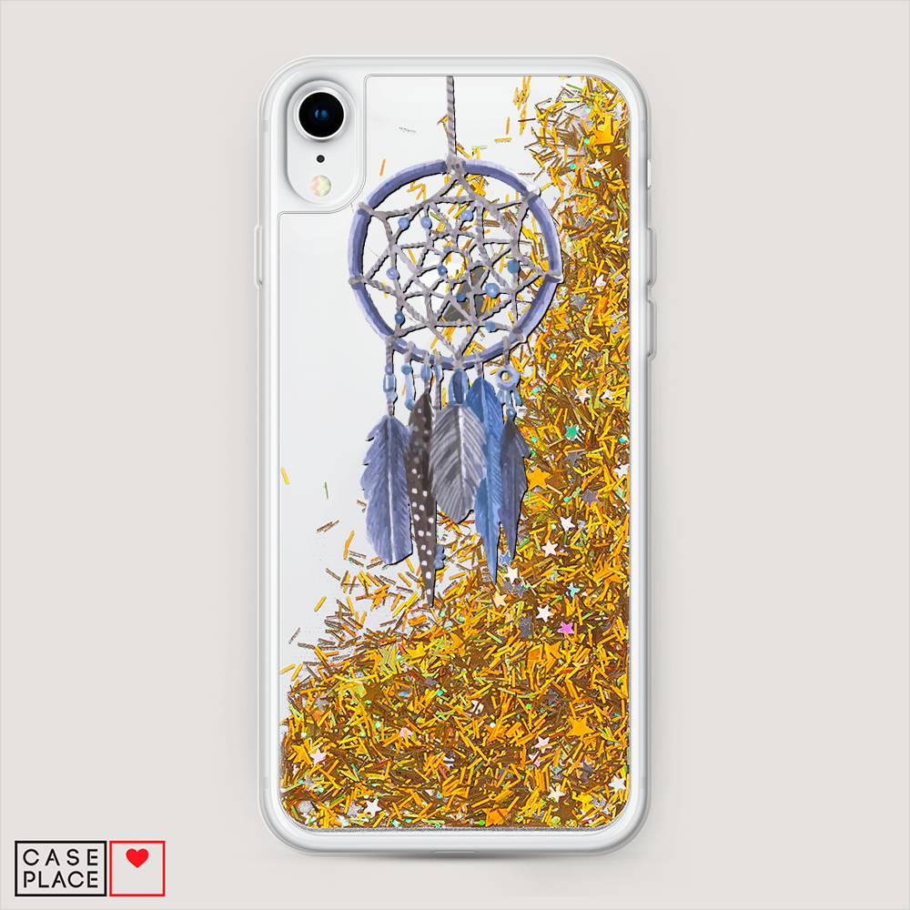 

Жидкий чехол с блестками "Синий ловец снов акварель" на Apple iPhone XR (10R), 12090-1
