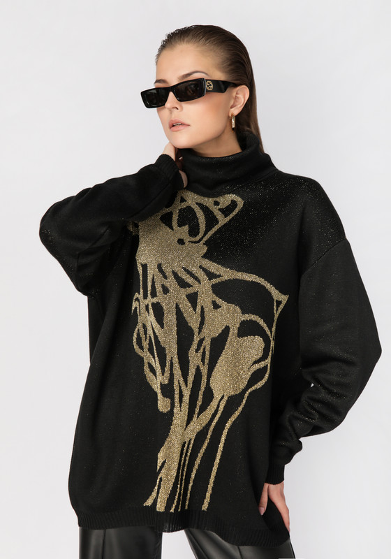 

Свитер женский Vivawool 308840 черный 46 RU, 308840