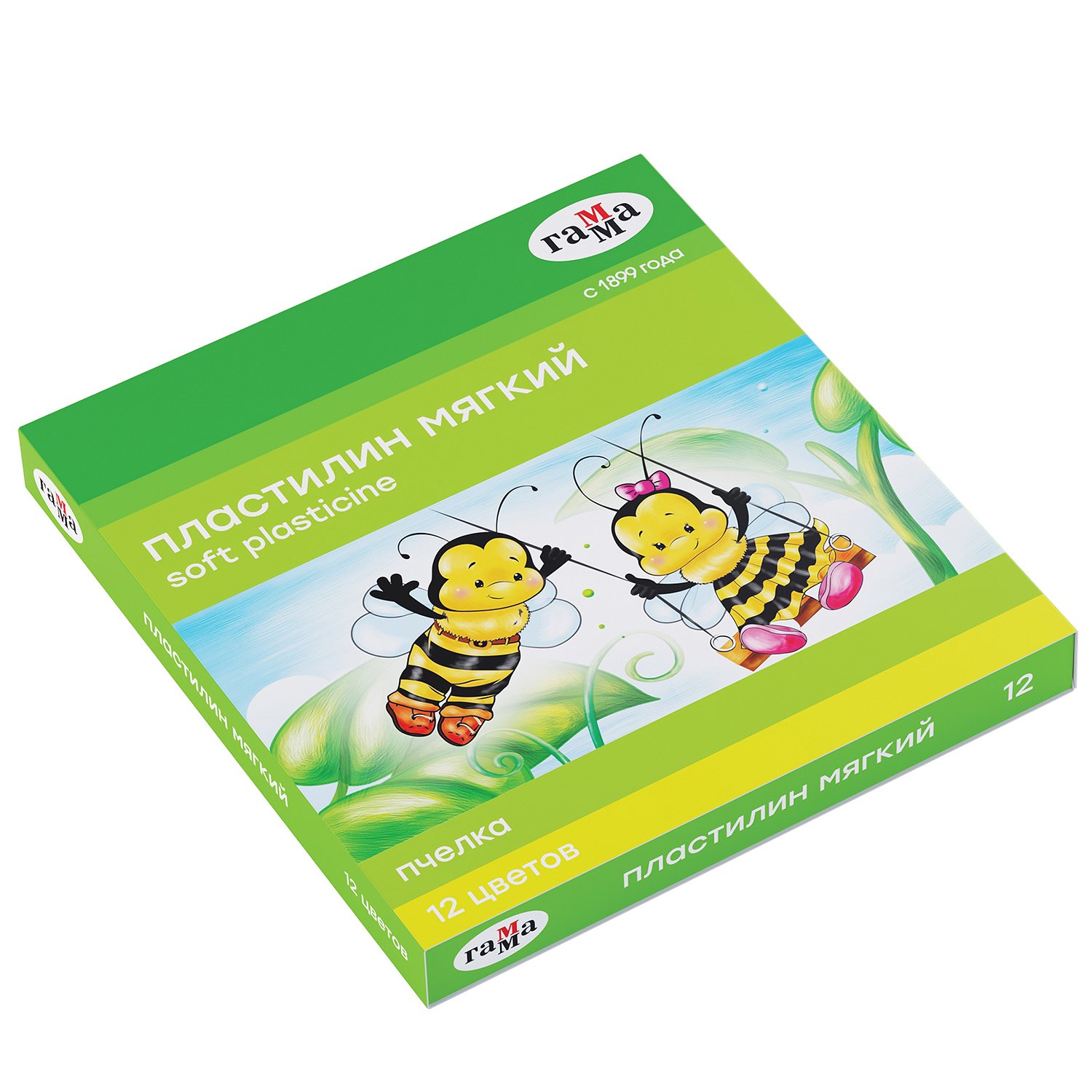 Пластилин восковой мягкий 12 цв Гамма Пчелка 180 г 280032н 3301₽