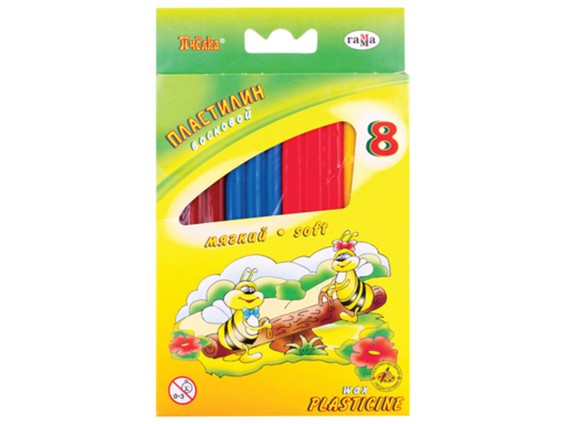 

Пластилин восковой мягкий Гамма Пчелка, 8 цветов, 120 г. 283174