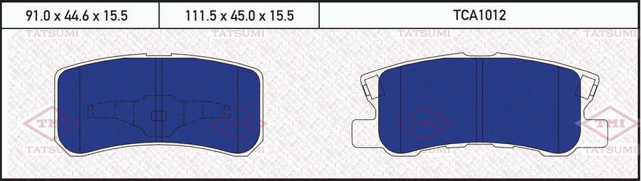 

Тормозные колодки Tatsumi задние дисковые tca1012