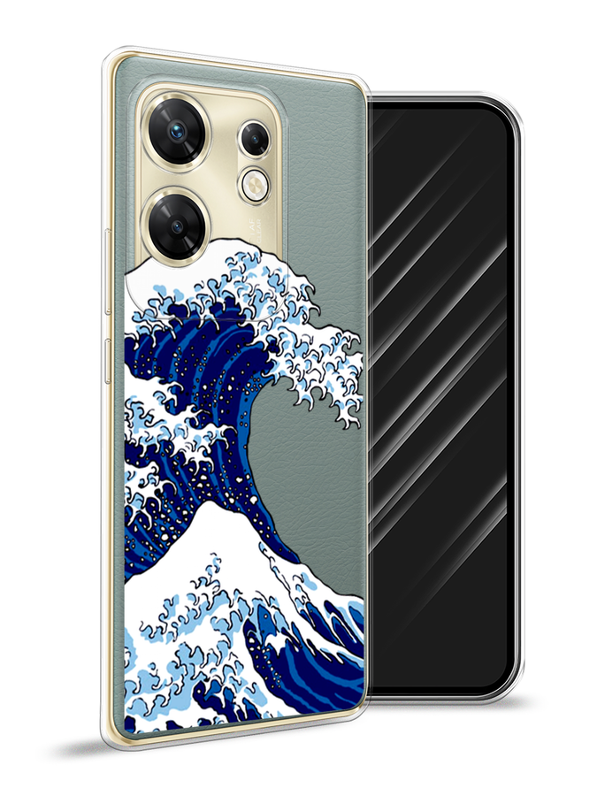 

Чехол Awog на Infinix Zero 30 4G "Волна в Канагаве", Синий;белый, 3105050-1