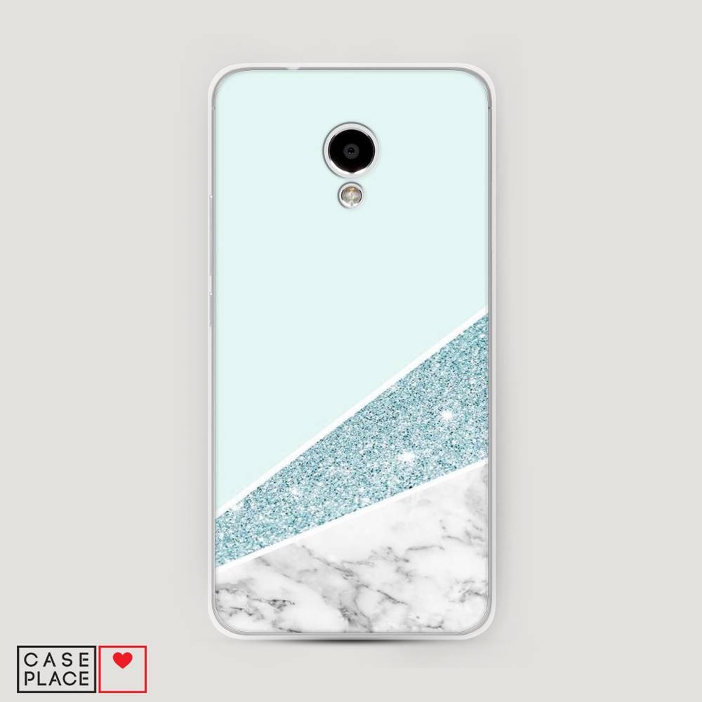 

Чехол Awog на Meizu M5S "Мрамор с голубыми блестками", Голубой;белый, 72250-3