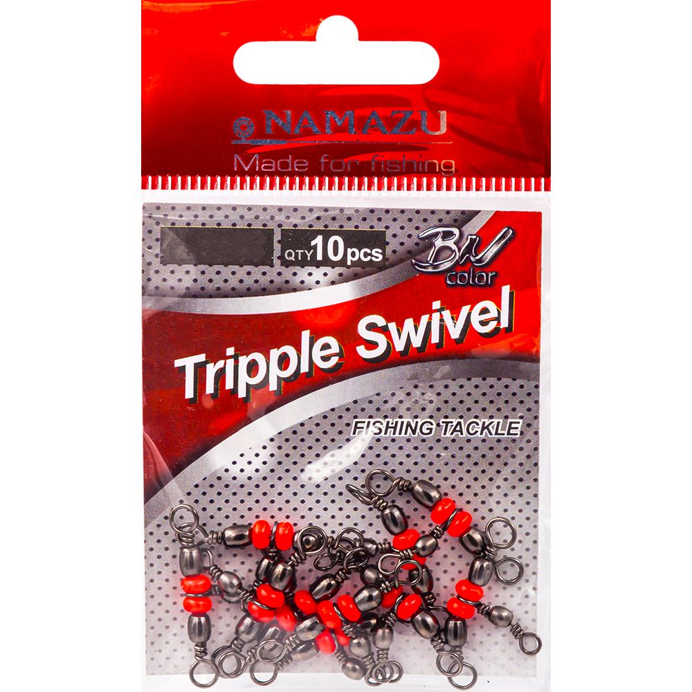 Вертлюг тройной Namazu TRIPPLE SWIVEL 8х10 #BN 15 кг (10 шт)