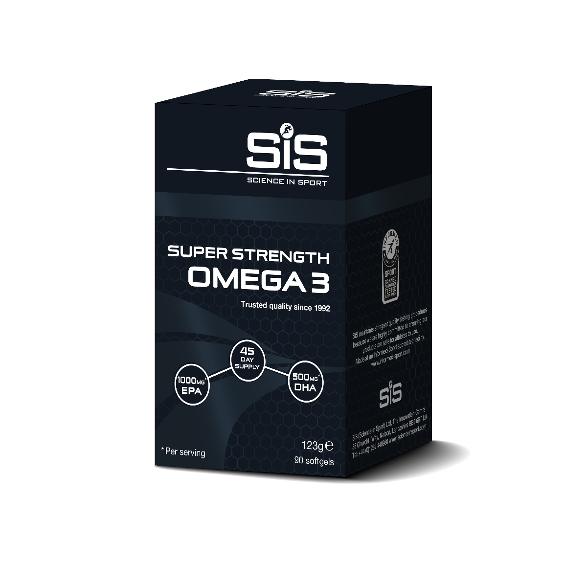 

Омега 3 в капсулах SiS OMEGA 3 1000мг Super Strength 90 капсул 123гр, Омега 3
