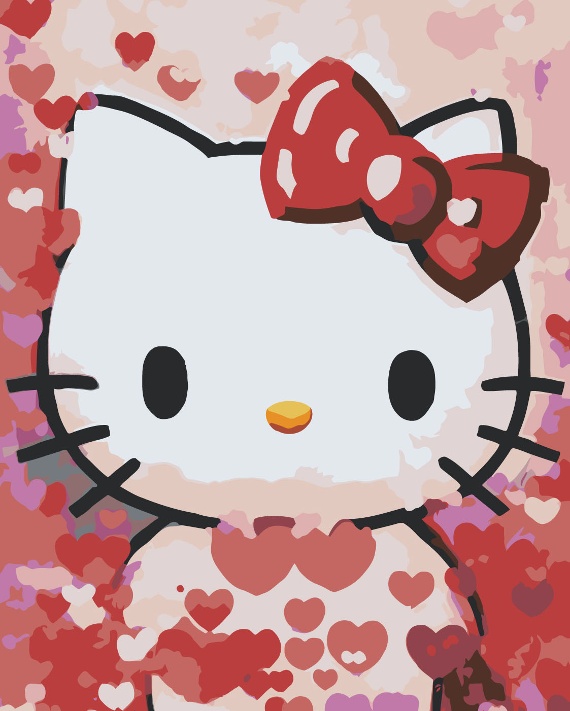 

Картина по номерам Цветное Аниме Hello Kitty Хеллоу Китти Сердечки 2