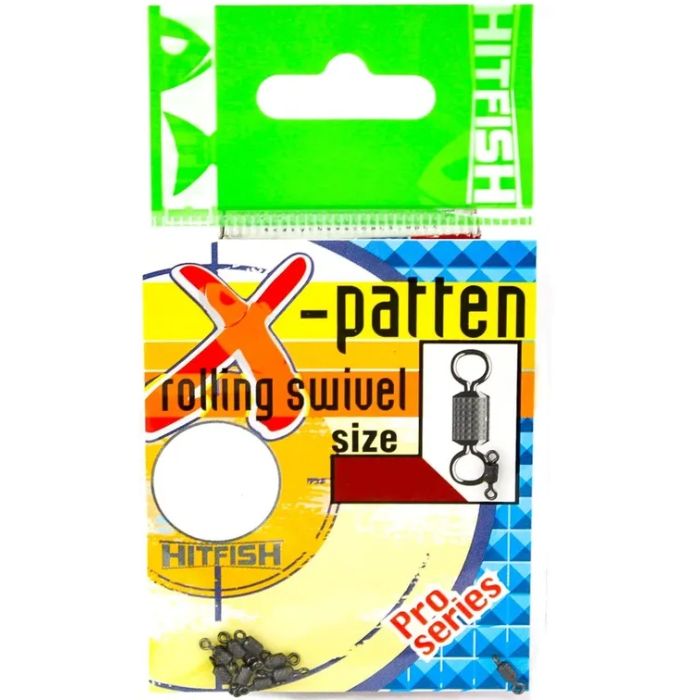 Вертлюжки Hitfish X-PATTEN ROLLING SWIVEL #08, 17 кг (14 шт) XPRS-8