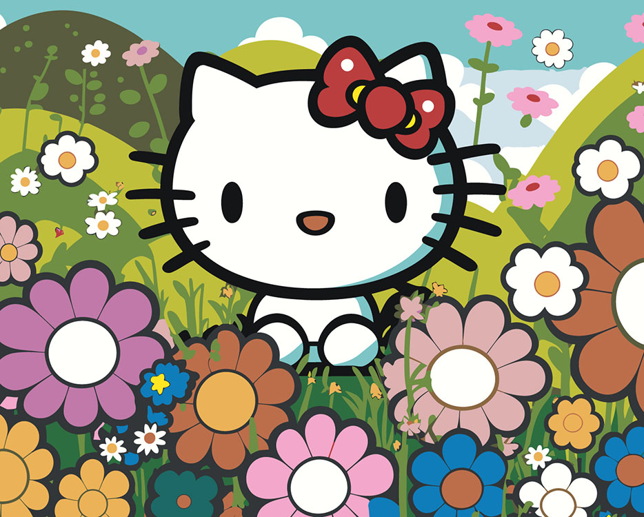 

Картина по номерам Цветное Аниме Hello Kitty Хеллоу Китти Цветы
