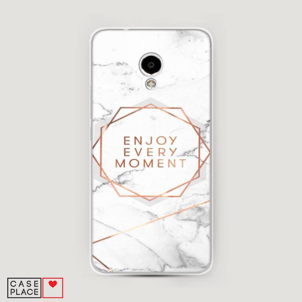

Чехол Awog на Meizu M5S "Enjoy every moment мрамор", Белый;розовый;серый, 72250-7
