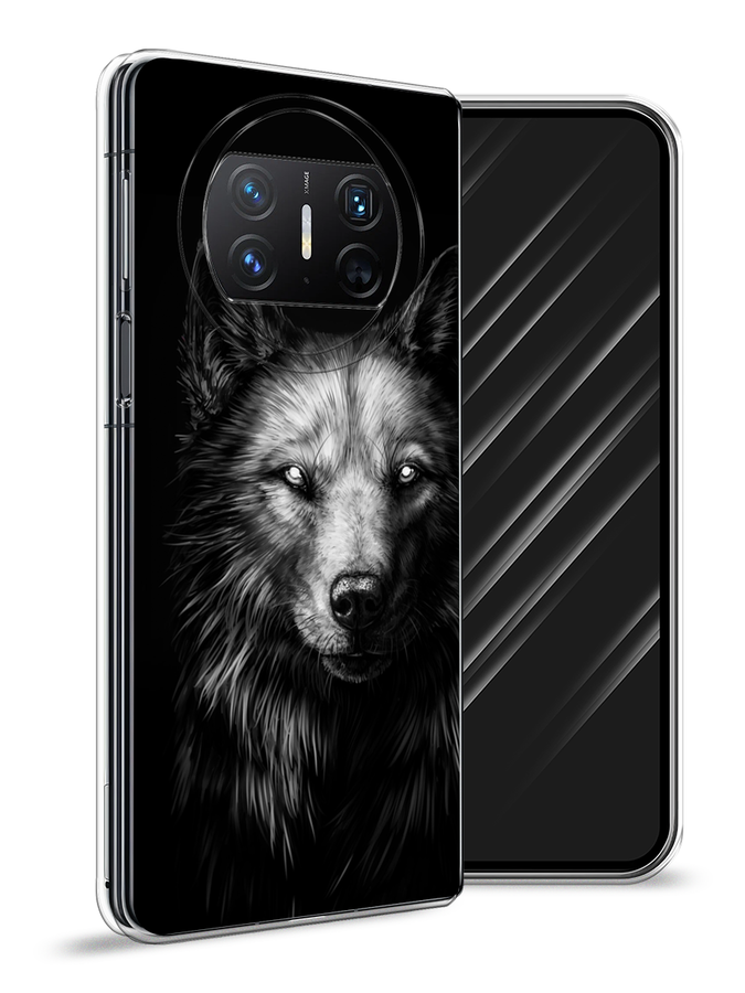 

Чехол Awog на Huawei Mate X3 "Волк черно белый", Серый;бежевый;белый, 6122450-1