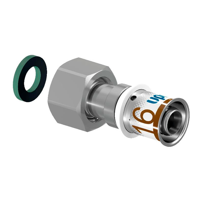 

Uponor Штуцер Uponor S-Press Plus 16-G1/2"НГ с накидной гайкой, Серебристый