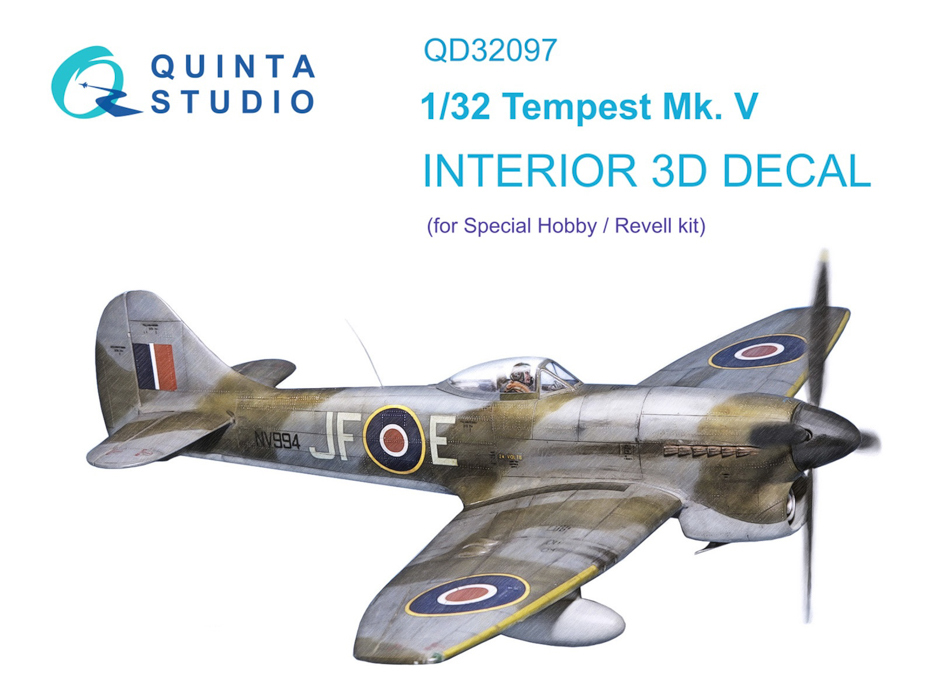 

QD32097 3D Декаль интерьера кабины Tempest Mk.V Special Hobby/Revell, Цветной